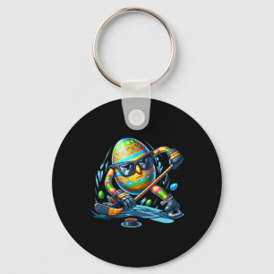 Easter Hockey Player Eggs Egg Bunny Rabbits Men Wo Key Ring