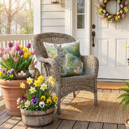 Easter Holiday Rabbit Nature Cushion