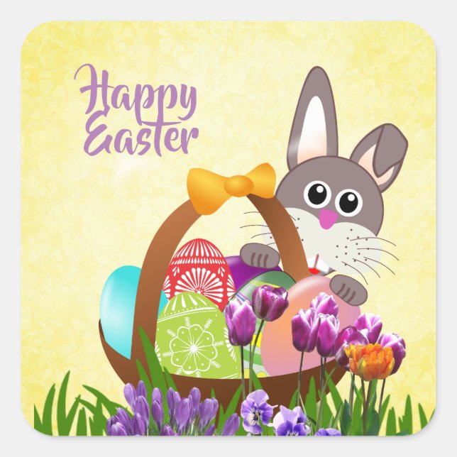 Easter Holiday Square Sticker (Front)