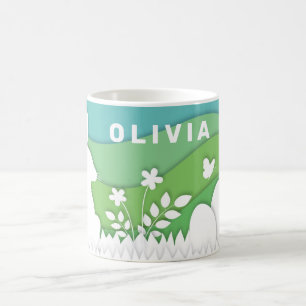Easter holidays bunny, egg hunt spring nature coffee mug
