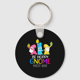 Easter Hoppy Gnome Matter What Illustration Key Ring