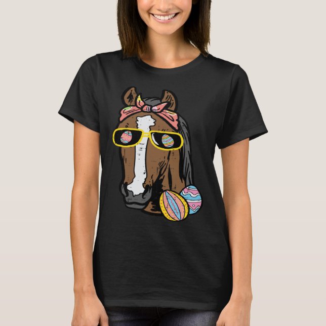 Easter Horse Face Cowgirl Equestrian Women Girls K T-Shirt (Front)