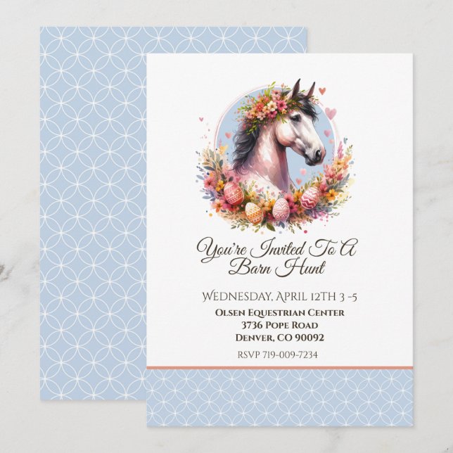 Easter Horse Invitation (Front/Back)