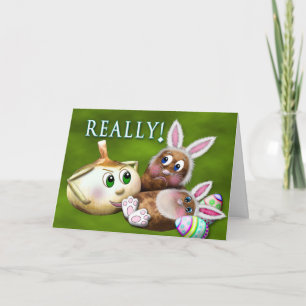 EASTER - HUMOR - POTATO FAMILY COLLECTION - BUNNY HOLIDAY CARD