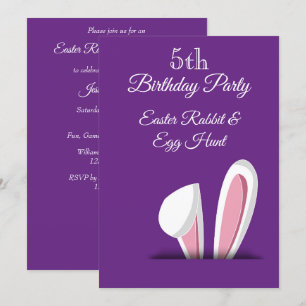Easter Hunt 5th Birthday Invitation