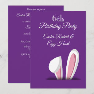 Easter Hunt 6th Birthday Party Invitation