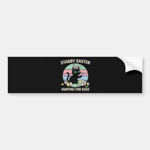 Easter Hunting For Eggs Funny Cat Bumper Sticker