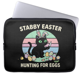 Easter Hunting For Eggs Funny Cat Laptop Sleeve