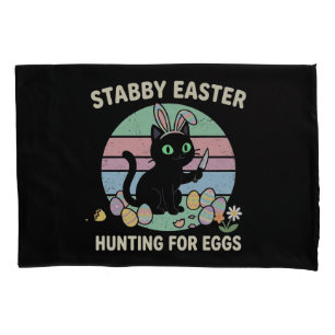Easter Hunting For Eggs Funny Cat Pillowcase