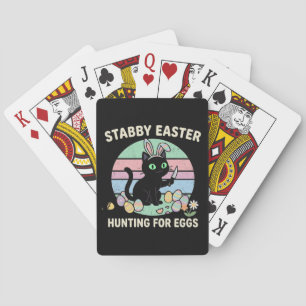 Easter Hunting For Eggs Funny Cat Playing Cards