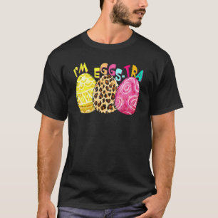 Easter Im Eggstra Womens Leopard Eggs Graphic 1 T-Shirt