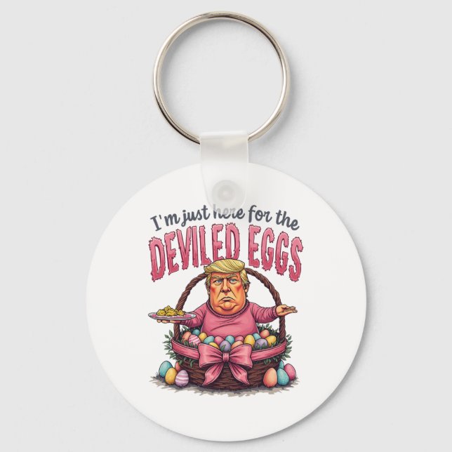 Easter I'm Just Here For The Deviled Eggs Funny Do Key Ring (Front)