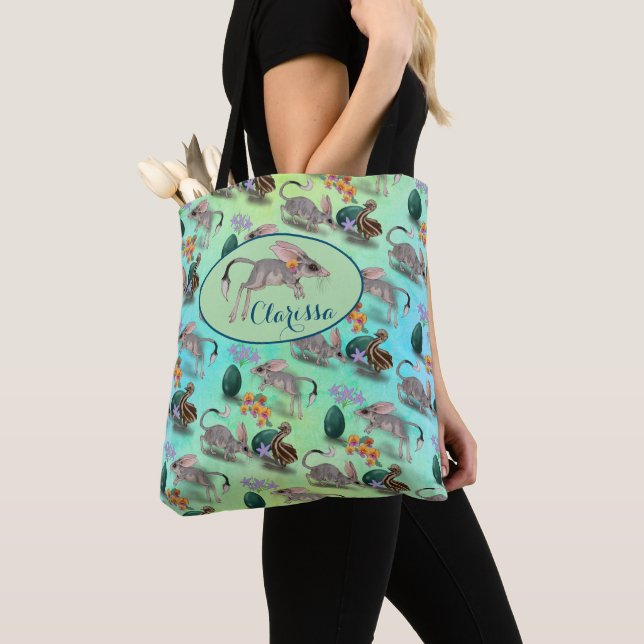 Easter in the Outback, cute pastel wildlife Tote Bag (Close Up)