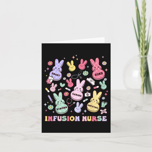 Easter Infusion Nurse Bunny Paediatrics Chemo Hem  Card (Front)