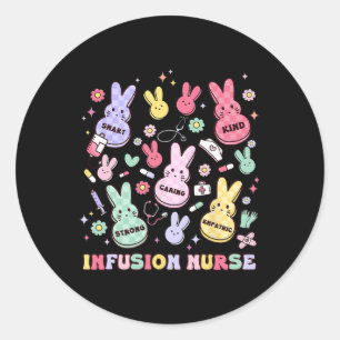 Easter Infusion Nurse Bunny Paediatrics Chemo Hem Classic Round Sticker