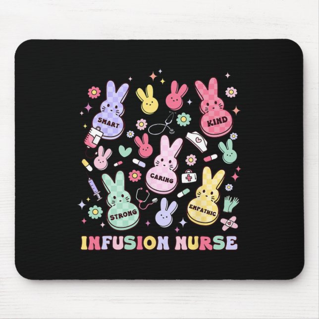 Easter Infusion Nurse Bunny Paediatrics Chemo Hem  Mouse Mat (Front)