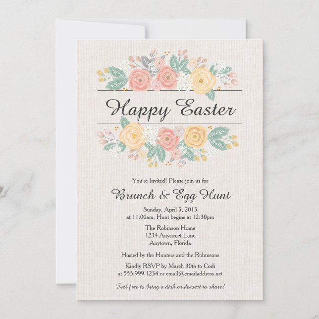 Easter Invitation, Brunch, Easter Egg Hunt Invite (Front)