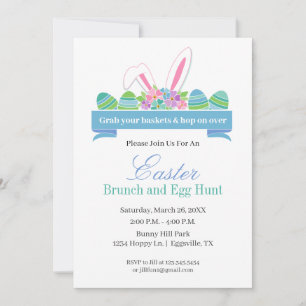 Easter Invitation Bunny Ears for Brunch & Egg Hunt