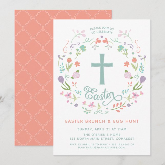 Easter Invitation - Religious, Celebration Invite (Front/Back)