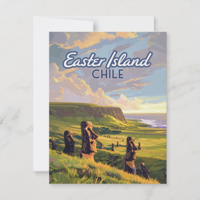 Easter Island Chile Moai Rapa Nui Polynesia Card (Front)