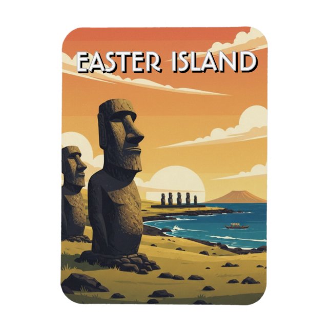 Easter Island Chile Moai Travel Magnet (Vertical)