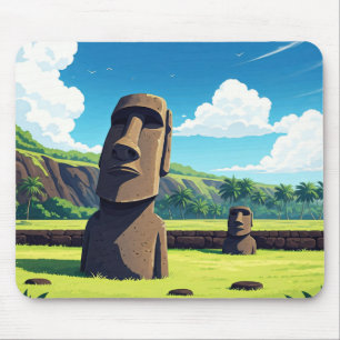 Easter Island Chile Moai Travel Mouse Mat