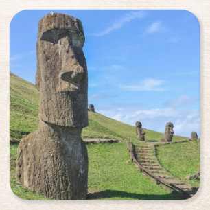 Easter Island, Chile Square Paper Coaster