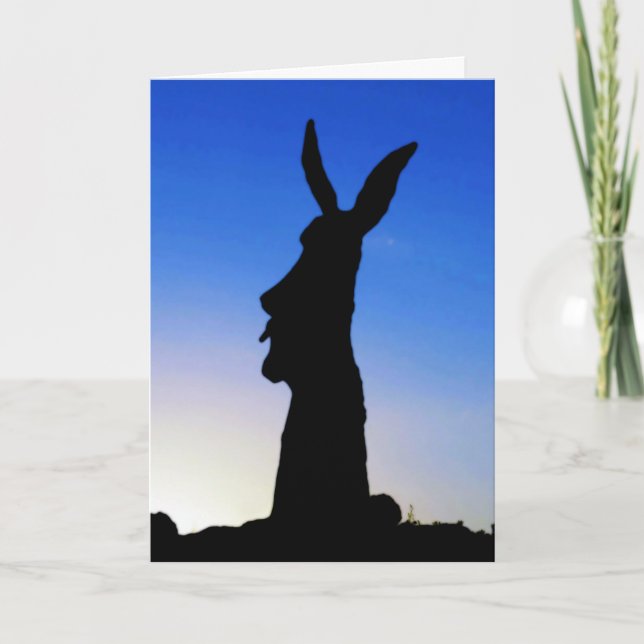 Easter Island Easter Bunny Holiday Card (Front)