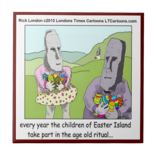 Easter Island Egg Hunt by Rick London Tile