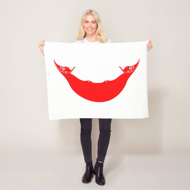 Easter Island Flag Fleece Blanket (In Situ)