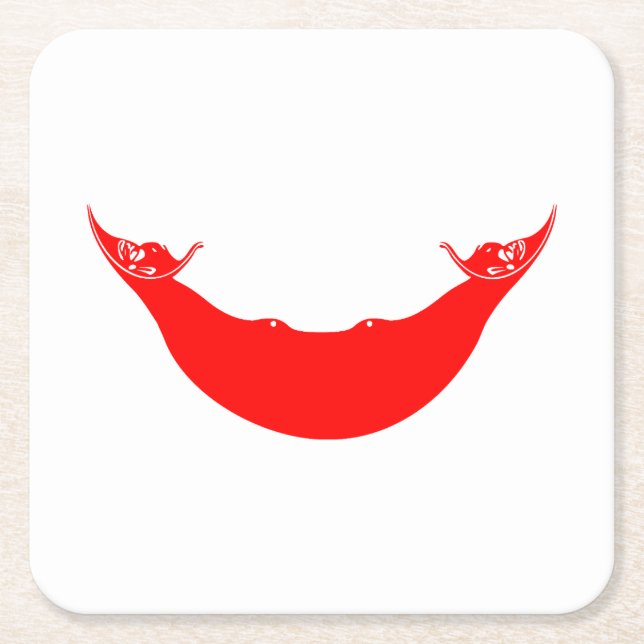 Easter Island Flag Square Paper Coaster (Front)