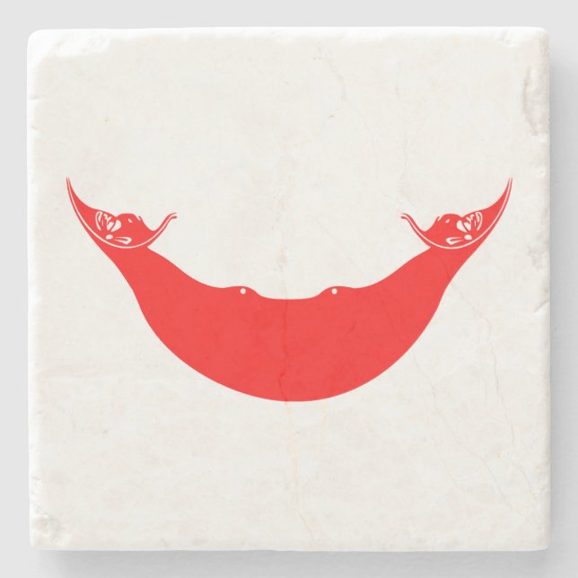 Easter Island Flag Stone Coaster (Front)