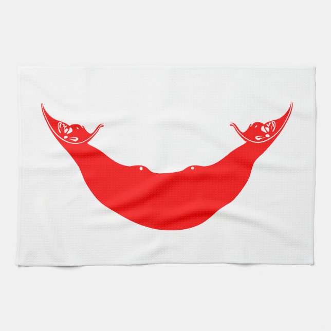 Easter Island Flag Tea Towel (Horizontal)