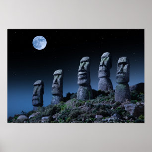 Easter Island Heads Poster