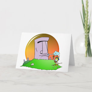 Easter Island Humour Holiday Card