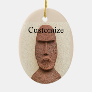 Easter Island Moai Head Thunder_Cove Ceramic Tree Decoration