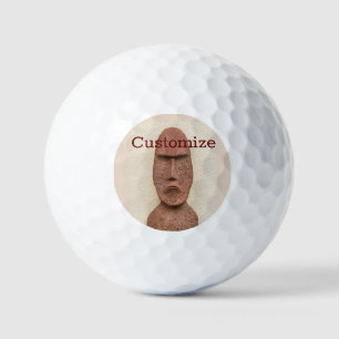 Easter Island Moai Head Thunder_Cove Golf Balls