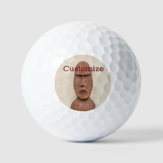 Easter Island Moai Head Thunder_Cove Golf Balls (Front)