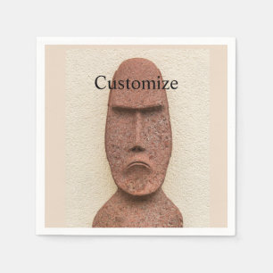 Easter Island Moai Head Thunder_Cove Napkin
