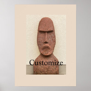 Easter Island Moai Head Thunder_Cove Poster