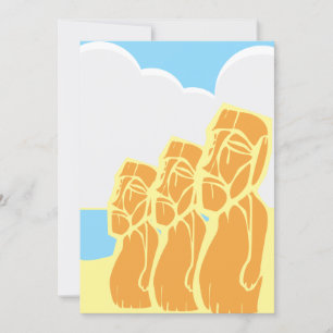 Easter Island Moai Heads Invitation