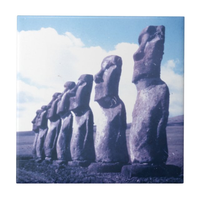 Easter Island Moai Heads Tile (Front)