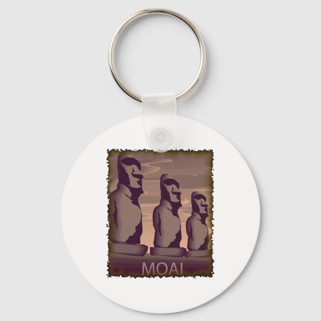 Easter Island Moai Key Ring (Front)