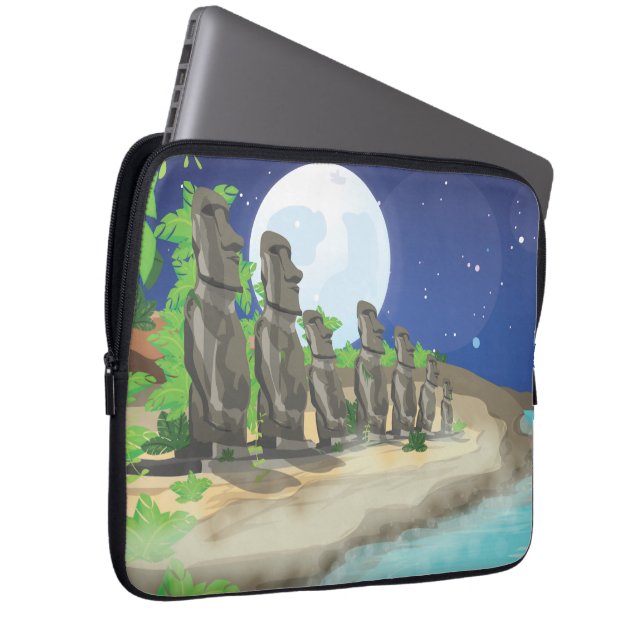 Easter Island Moai Laptop Sleeve (Front Right)