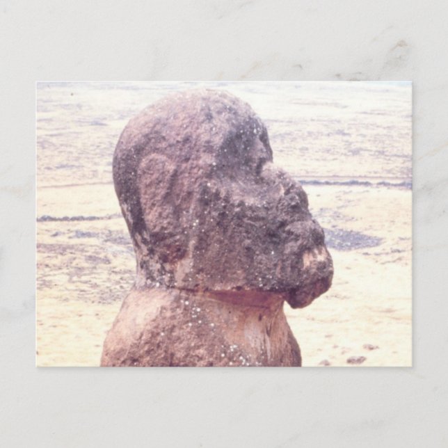 Easter Island Moai Sculpture Postcard (Front)