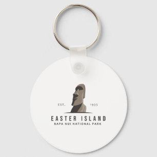 Easter Island Rapa Nui National Park Emblem Vintag Key Ring
