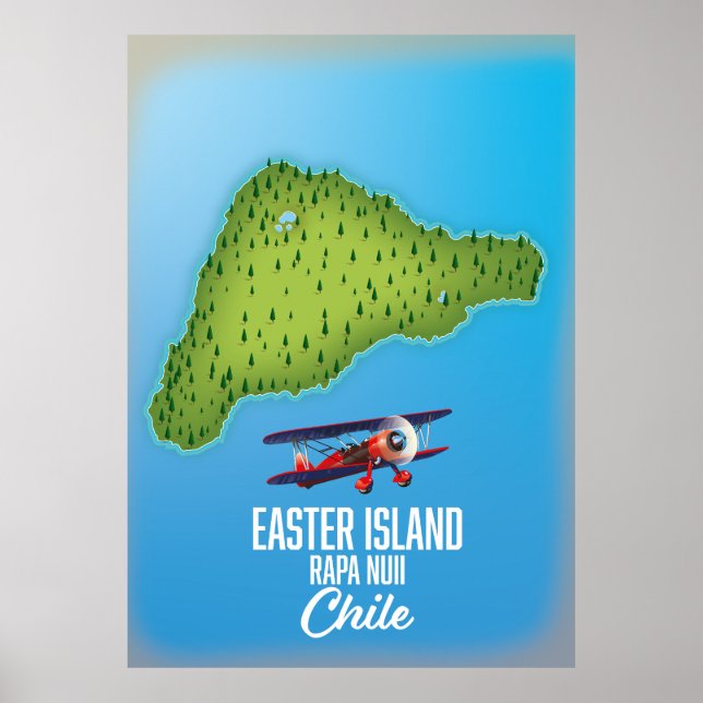 Easter Island Rapa Nuii map Poster (Front)