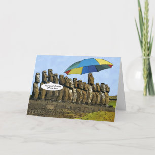 Easter Island statues Holiday Card