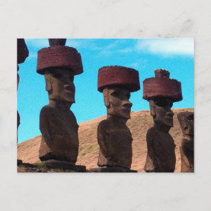 EASTER ISLAND TALKING HEADS POSTCARD