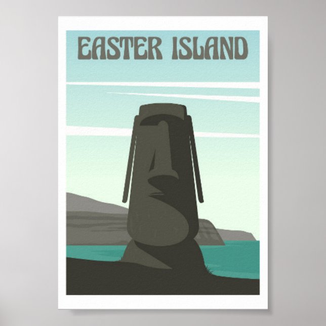 Easter Island Travel Souvenir Poster (Front)